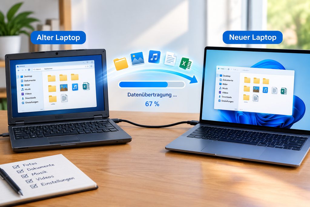 Datenübertragung vom alten auf das neue Notebook: Fotos, Dokumente, Musik und Einstellungen